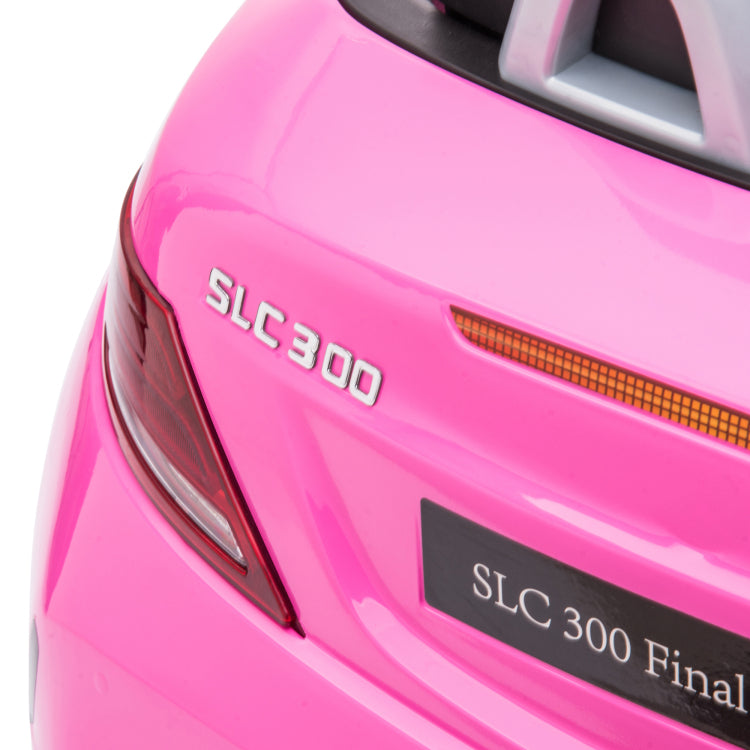Aosom Mercedes Slc 300 Licensed Kids Electric Car With Remote Control, 12V Battery Powered Kids Ride On Car With Music, Lights, Suspension For 3 6 Years Old, Pink
