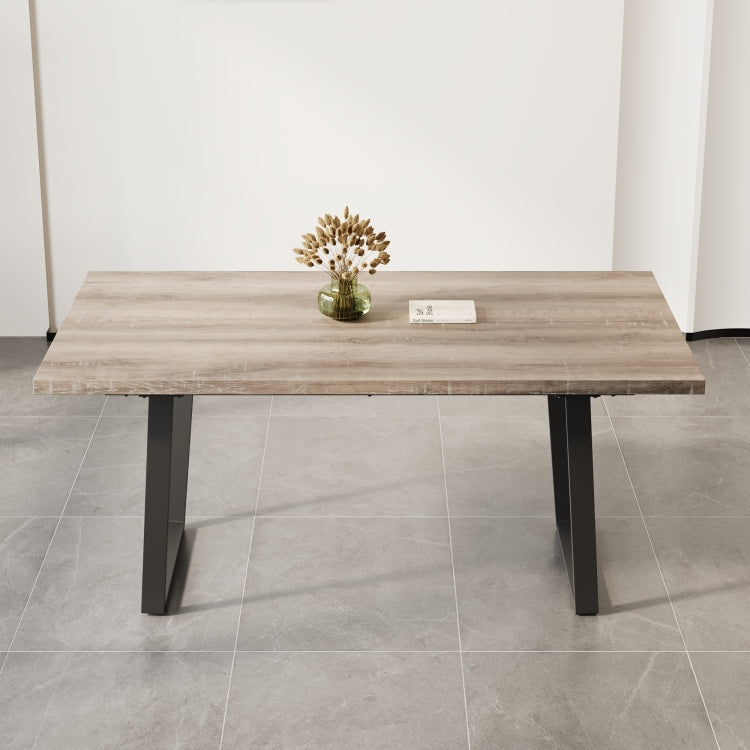 62.9 Inch Rectangular Mdf Dining Table, Simple And Modern Design, 6 Person Dining Table, Perfect For Kitchen And Dining Rooms