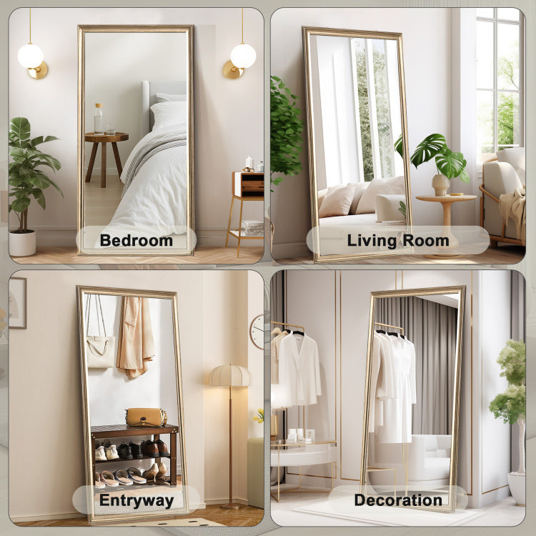 32*70Inch Full Body Floor Mirror With Artificial Wood Frame, Elegant Design And Durability, A Must Have For Bedrooms, Clothing Stores And Salons