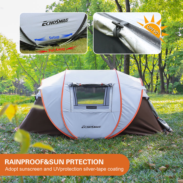 4 6 Persons White Brown Pop Up Boat Tent