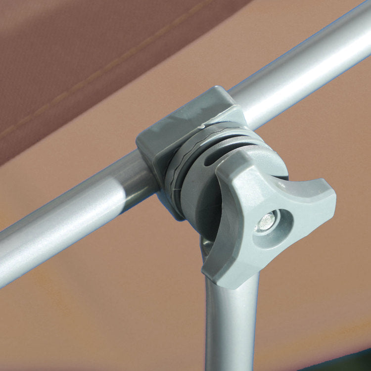 Outsunny Outdoor Lounge Chair, Adjustable Folding Chaise Lounge, Tanning Chair With Sun Shade For Beach, Camping, Hiking, Backyard, Tan