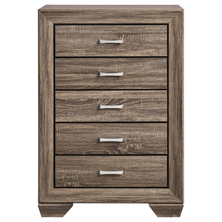 Harrison Washed Taupe 5 Drawer Bedroom Chest