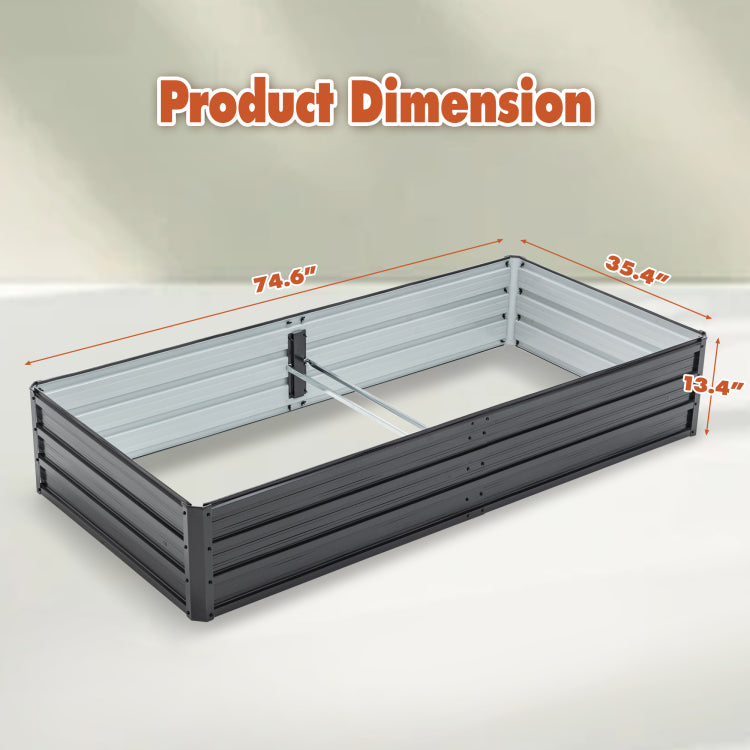 6X3X1 Ft Metal Raised Garden Bed Outdoor Reinforced Galvanized Rustproof Colored Steel Planter Boxes For Vegetables, Raised Beds For Growing Flowers Herbs Succulents