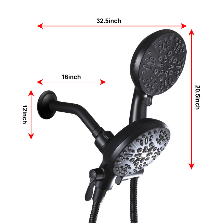 High Pressure 3 Way Rainfall Combo, Luxurious Rain Showerhead And Hand Held Shower Separately Or Together, Comes With Shower Hose, Shower Arm