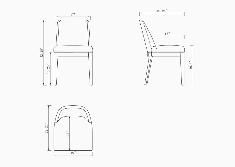 Dining Chair Set Of 2 In Light Gray