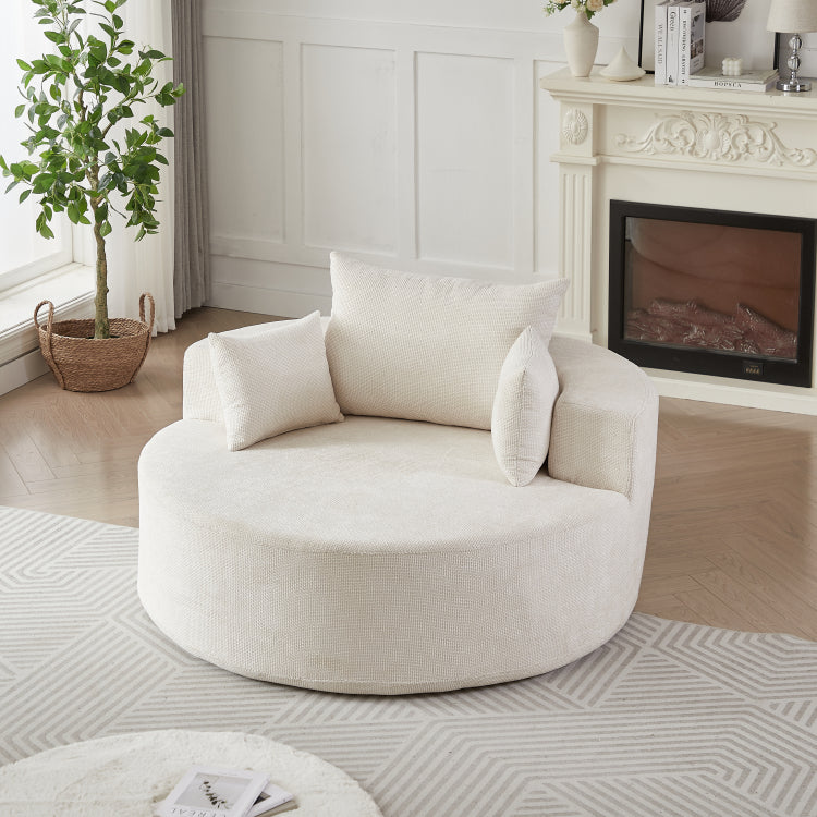 55'L Chenille Sponge Single Sofa,No Assembly Required,Fluffy Modern Sleeper Chair For Living Room, Bedroom, Lounge And Projection Room Not A Swivel Chair