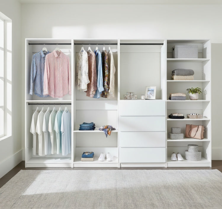 Prosper White Freestanding Walk In Wood Closet System