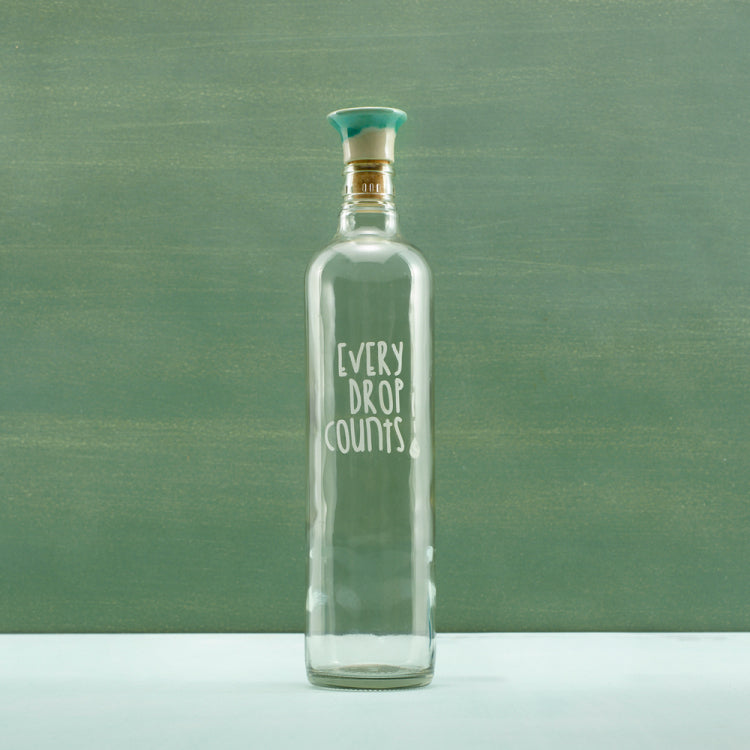 Drop Glass Water Bottle With Ceramic Stopper 750 Ml