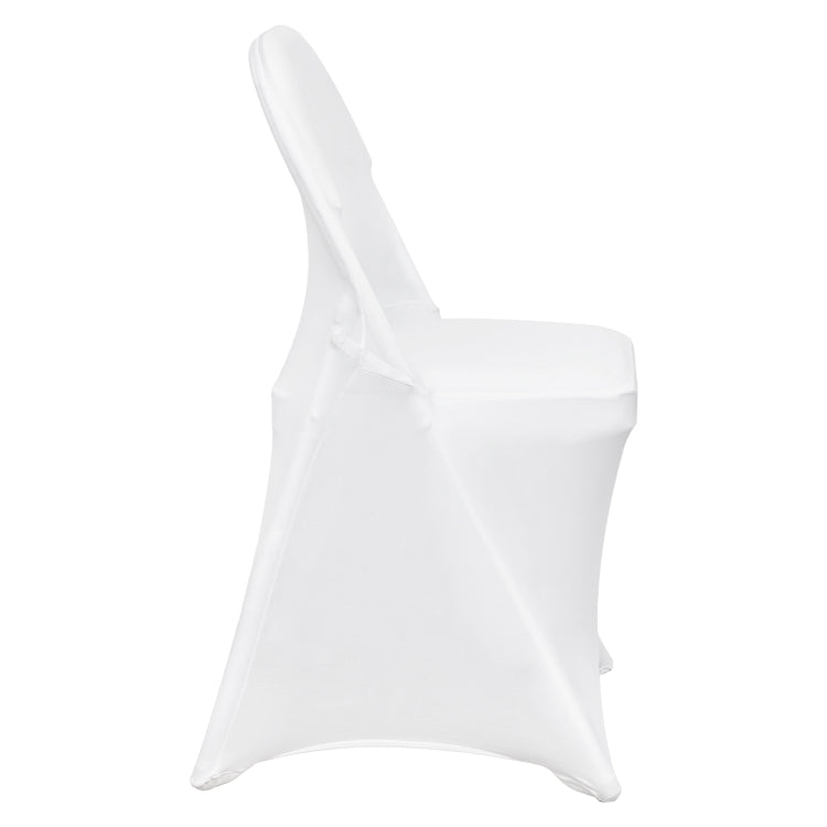 White Stretch Spandex Chair Covers 30 Pcs, Folding Kitchen Chairs Cover, Universal Washable Slipcovers Protector, Removable Chair Seat Covers, For Wedding Party Dining Room Banquet Event