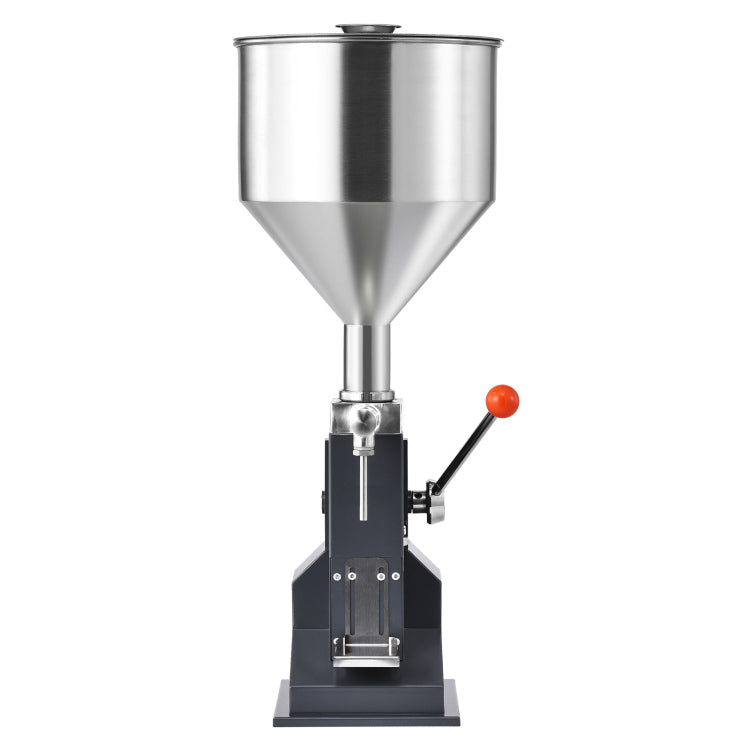 Manual Paste Liquid Filling Machine, 5 100Ml Bottle Filler, Adjustable Bottle Filling Machine, Stainless Steel Liquid Filler With Hopper For Milk Water Juice Essential Oil Shampoo Cosmetic Honey