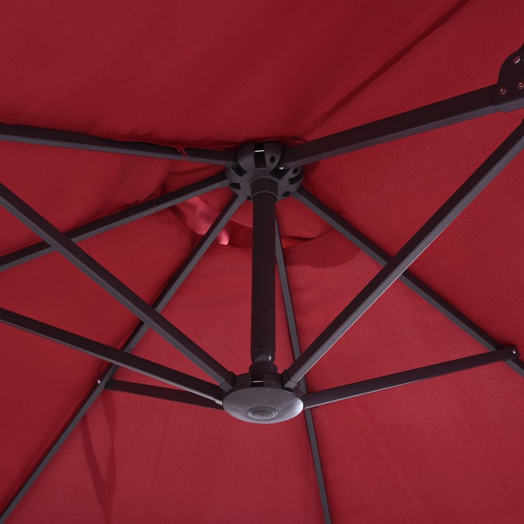 Outsunny Extra Large 15Ft Patio Umbrella, Double Sided Outdoor Umbrella With Crank Handle And Air Vents For Backyard, Deck, Pool, Market, Wine Red
