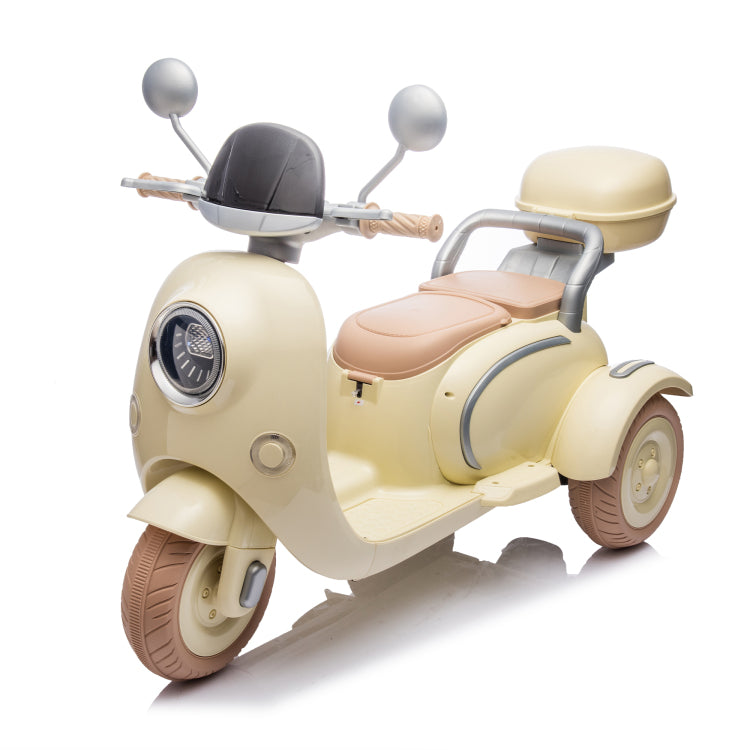 12V Two Motors Kids Ride On Level Up Two Seater Electric Motorcycle,Three Wheel Toy W Music,Bluetooth,Usb,Backseat Flip Adult Seat,Portable Storage Hooks&Oversized Trunk,Led Headlight For Kids 3 6