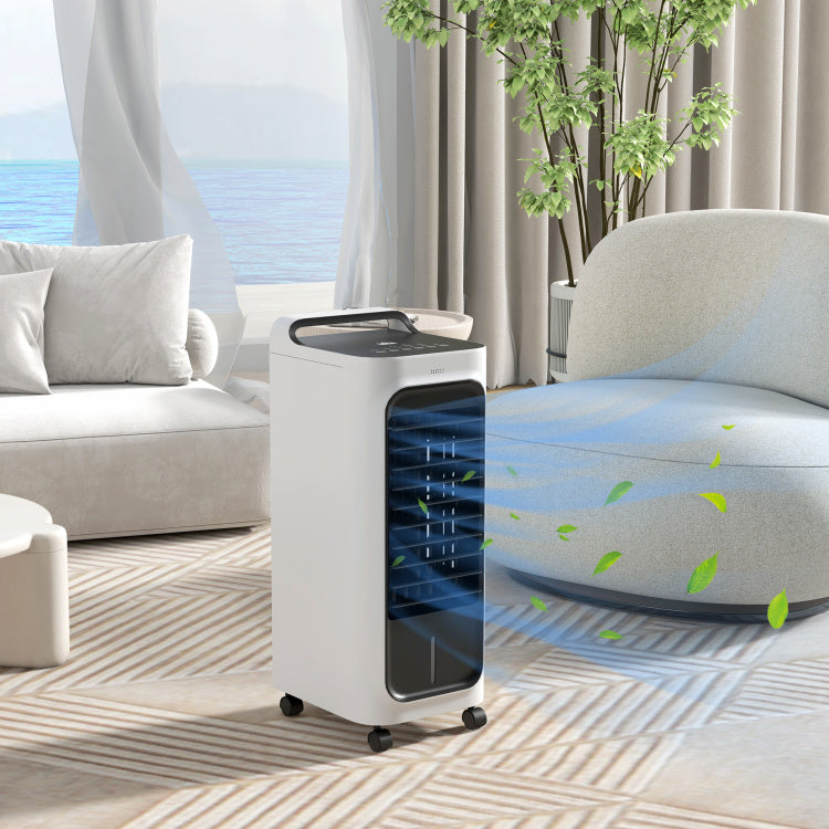 Homcom 26" Evaporative Air Cooler With Ice Packs, 3 In 1 Ice Cooling Fan, Portable Swamp Cooler With Water Tank, Timer, 90 Oscillating, Remote, For Home Office Bedroom