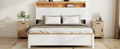 Full Wooden Bed Stand With Charging Station Storage Headboard: This Rustic Farmhouse Bed Frame With Storage Headboard Comes With A Built In Charging Station That Is Simple To Install And Easy To
