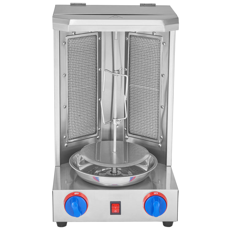 Shawarma Grill Machine, 13 Lbs Capacity, Chicken Shawarma Cooker Machine With 2 Burners, Gas Vertical Broiler Gyro Rotisserie Oven Doner Kebab Machine, For Home Restaurant Kitchen Parties