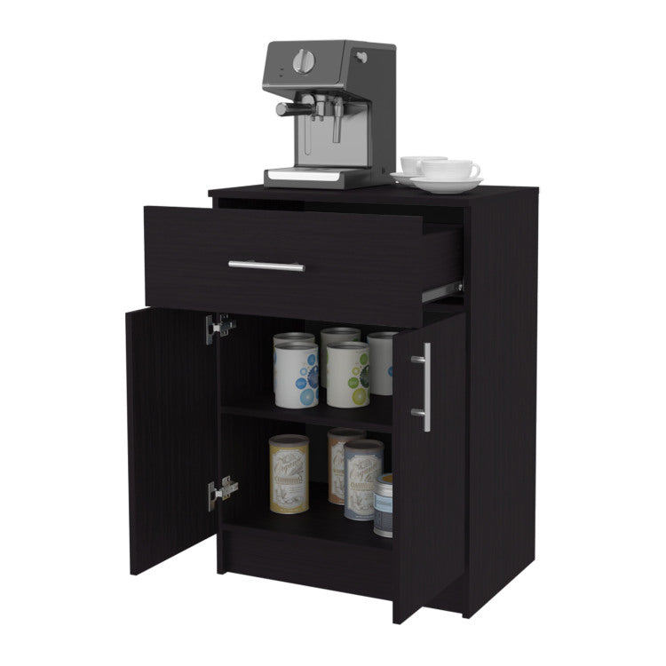 Cope Kitchen Pantry In Melamine With 2 Doors And 1 Drawer, Wengue