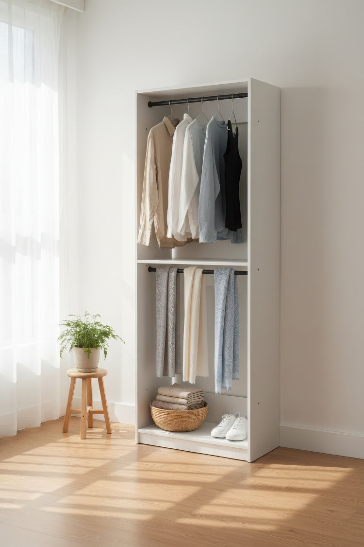 Prosper 32" White Wood Walk In Closet With Two Rods