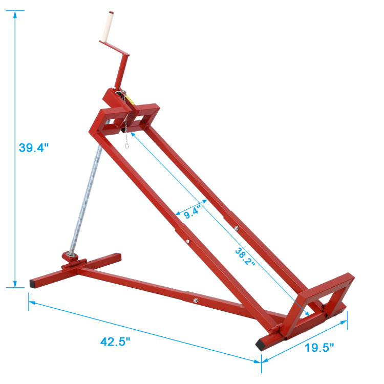 Easy Lawn Mower Lift For Riding Tractors , 800 Lbs Capacity Lawn Tractor Lifter, Ride On Mower, Cleaning Aid, Universal, Lawn Tractor Lift, Lawn Tractor 45 Tilt Adjustable, Red