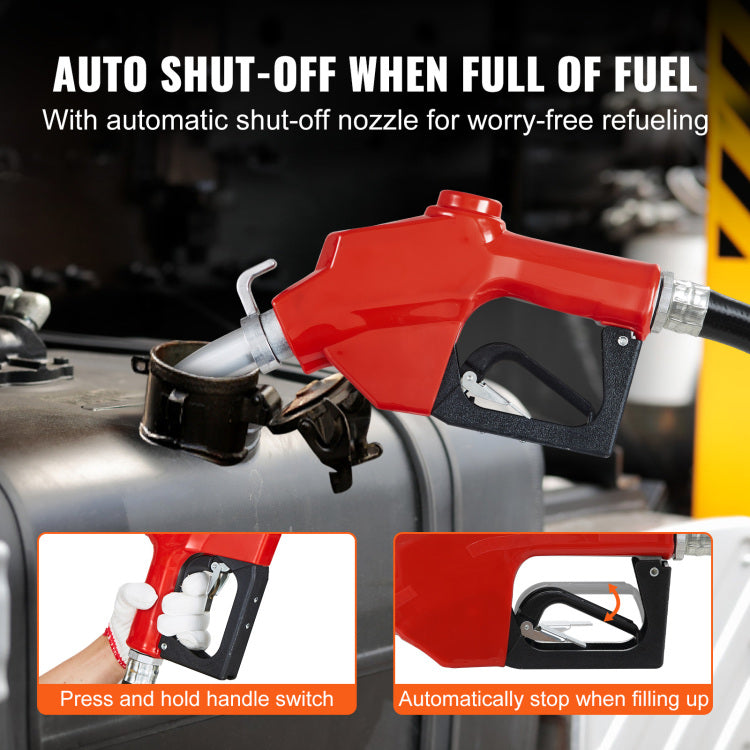 Fuel Transfer Pump, 12V Dc 20 Gpm 1 4 Hp, Gasoline Extractor Pump With Automatic Nozzle, Discharge Hose & Suction Pipe For Gasoline, Diesel, Kerosene, Ethanol & Methanol Blends, And Biodiesel