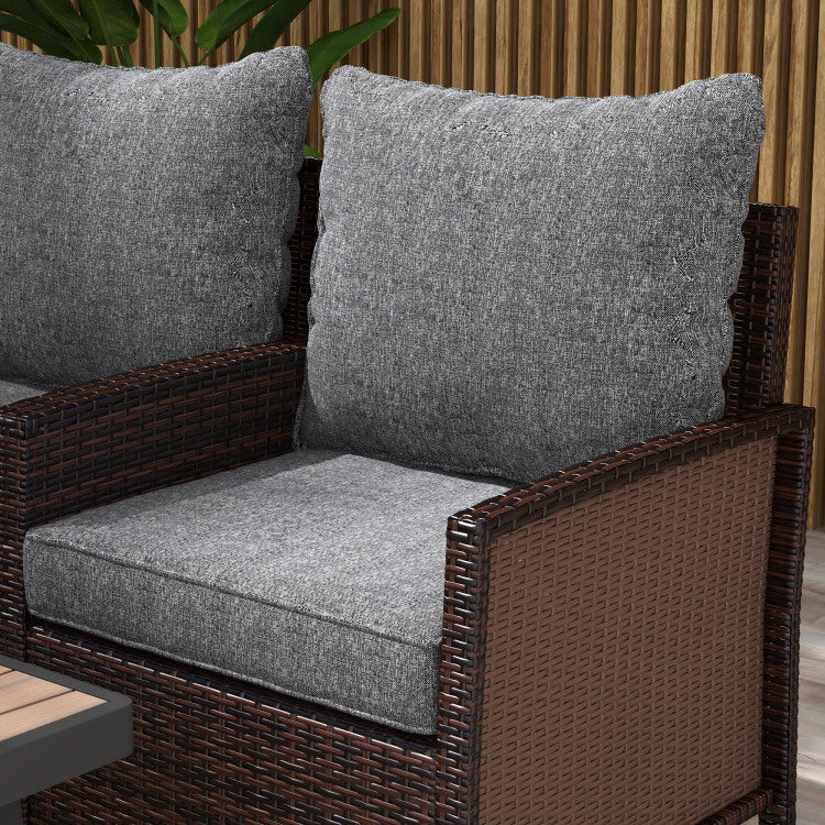 Outsunny 4 Piece Patio Chair Cushion And Back Pillow Set, Seat Replacement Patio, Cushions Set For Outdoor Garden Furniture, Gray