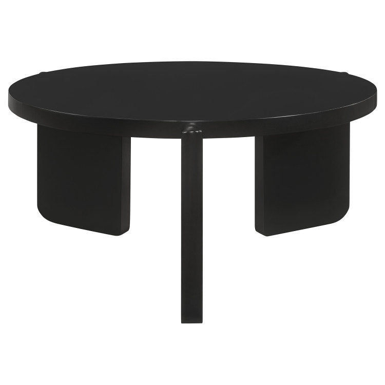 Harrison Black Round Solid Wood Coffee Table