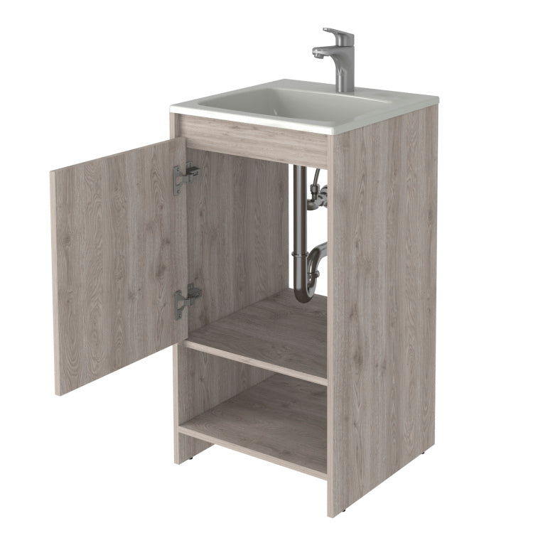 Chariot Free Standing Vanity Cabinet, One Open Shelf