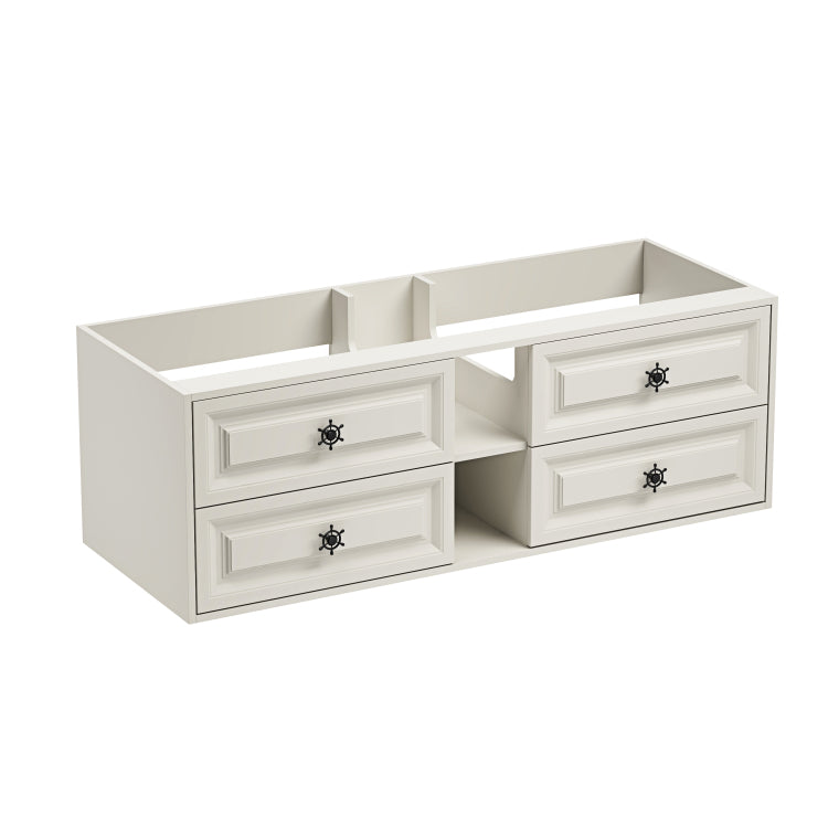 60" Wall Hung Bathroom Vanity Cabinet Fits Double Sinks, Cabinet Only Countertop And Sinks Not Included