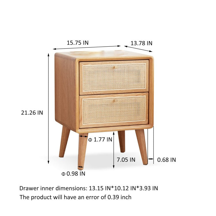 Pure Solid Wood Bedside Cabinet Modern Simple Nightstands North America Oak Bedside Cabinet Nordic Bedroom Solid Oak Storage Cabinet 0.4M