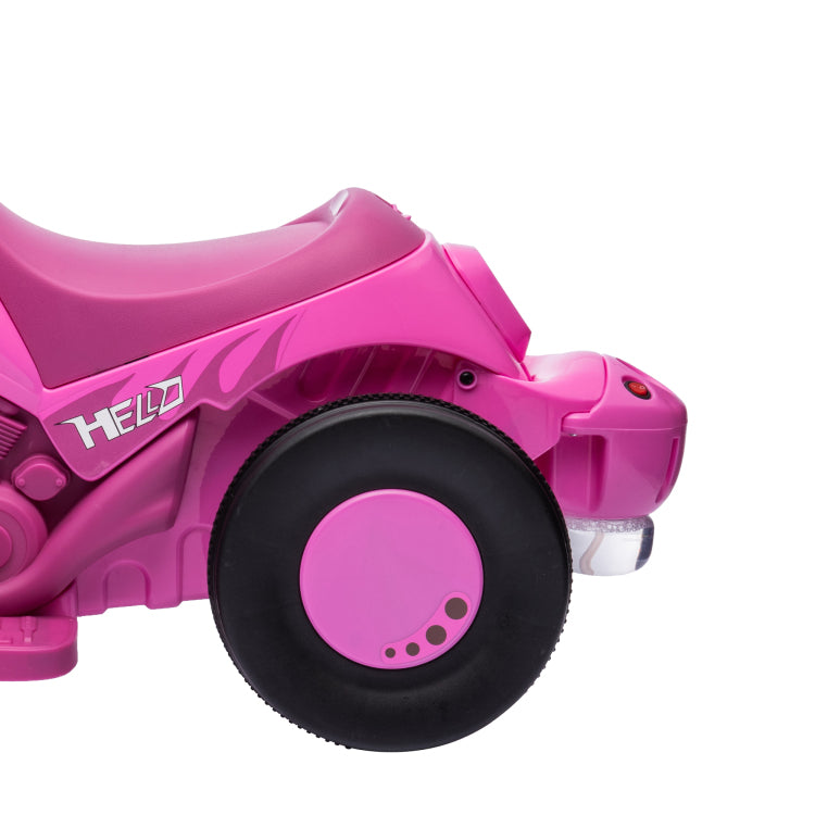 Qaba Ride On Bubble Car, 6V Kids Motorcycle, 3 Wheeled 2 Mph Electric Motorbike For Toddler With Led Headlight, Music, Forward & Reserve, Pink