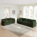 Sofa Set Of 2 Chenille Couch, 2 3 Seater Sofa Set Deep Seat Sofa, Modern Sofa Set For Living Room, Green Chenille