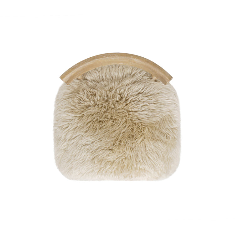 Arden 27.5 Genuine Fur Counter Height Bar Stool Natural Blonde Genuine Fur