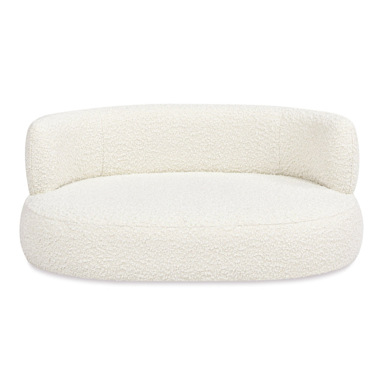 Shep 36" Curved Dog Sofa Bed, Medium, Ivory White Boucle