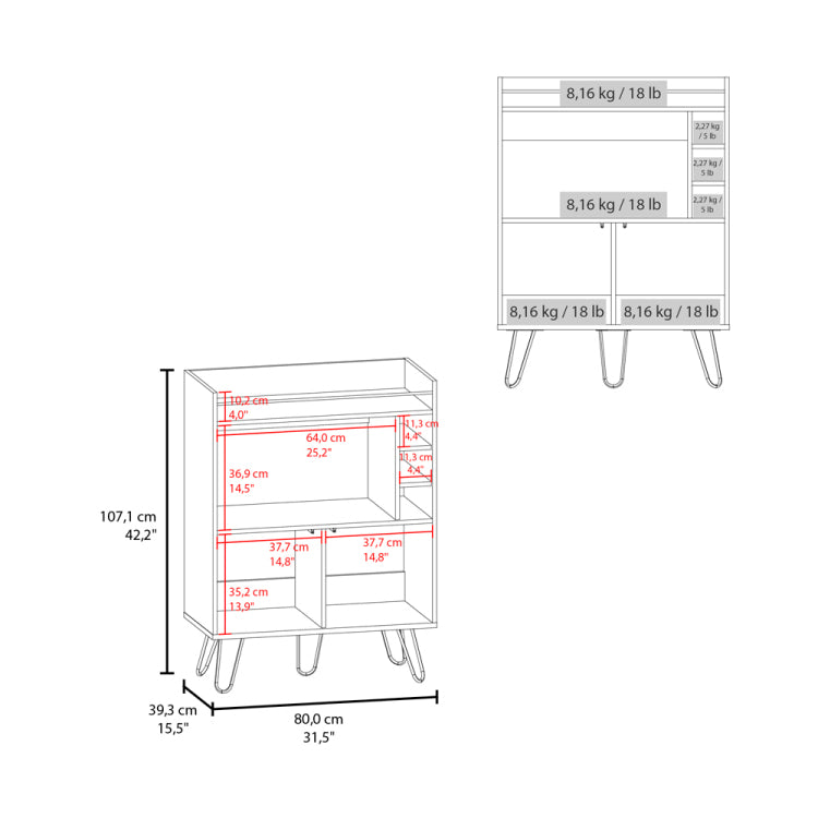 Platea Bar Cabinet, Living Room, White Macadamia