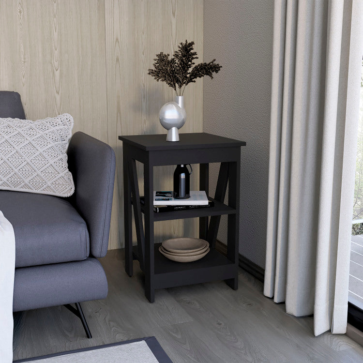 Taylor End Table, Side Table, Nightstand, 3 Tier Storage Shelf, Sofa Table For Small Space