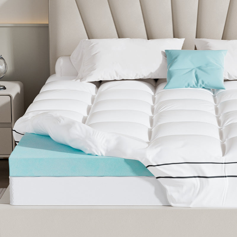 Memory Foam Mattress Topper Queen Size, Dual Layer 4 Inch Mattress Pad,2 Inch Gel Memory Foam Plus 2 Inch Pillow Top Cover With 8 21 Inch Deep Pocket