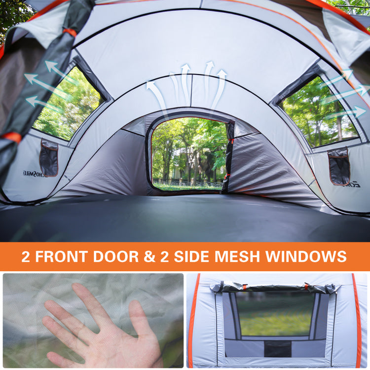4 6 Persons White Brown Pop Up Boat Tent