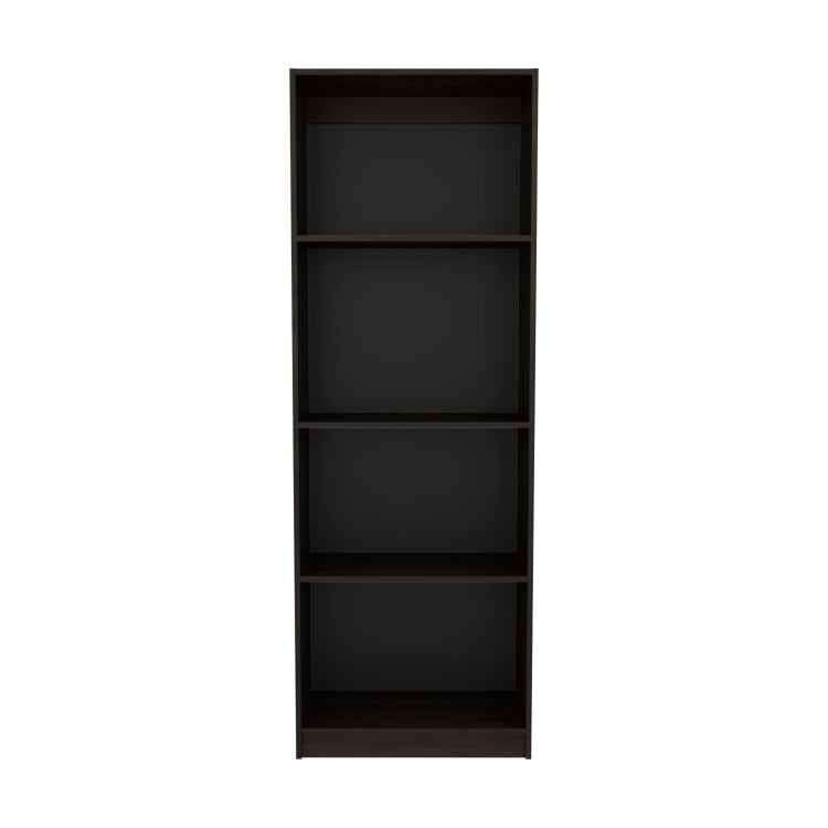 Home Tall Elegant 4 Shelf Bookcase Kronos, Open Storage, Stained Walnut