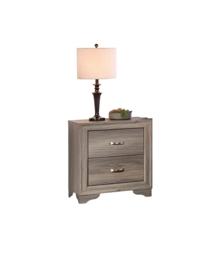 Modern 1Pc Nightstand Wooden Bedside Table 2 Drawers Bedroom Furniture