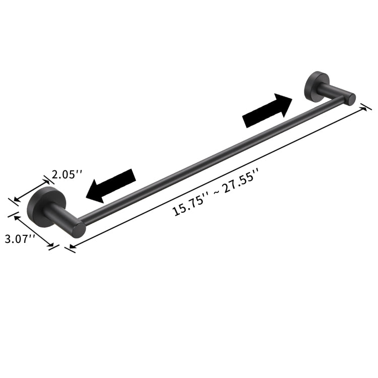Bathroom Hardware Set, Thicken Space Aluminum 3 Pcs Towel Bar Set Matte Black 16 27 Inches Adjustable Bathroom Accessories Set