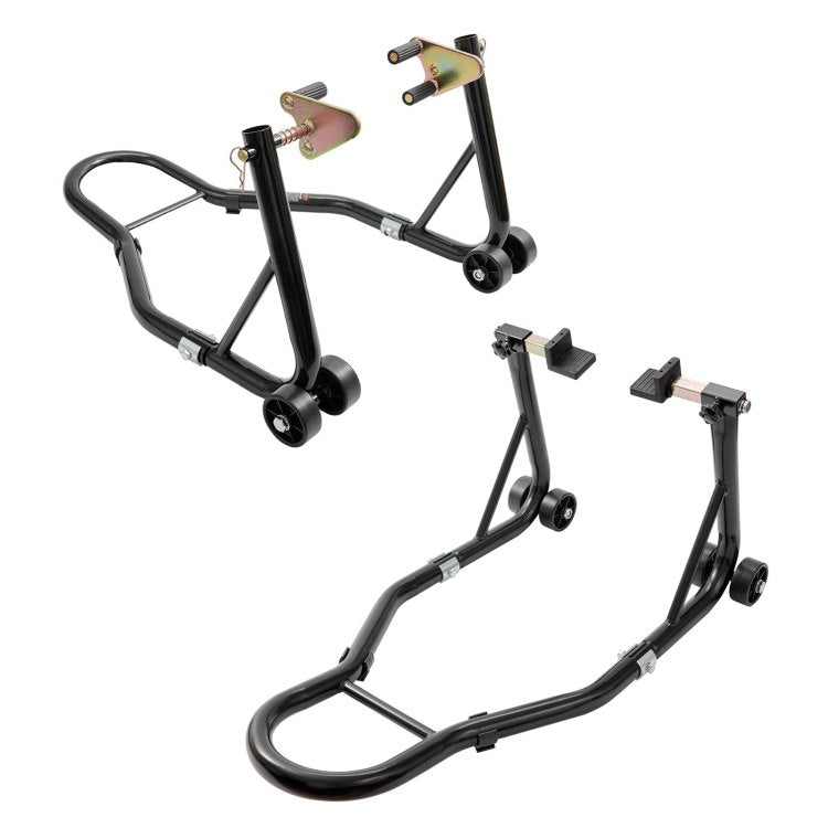 Motorcycle Stand Lift, 850Lbs Front Rear Combo Stand Lift Stand, Front And Rear Wheel Fork Stand, U L Fork Swingarm Spool, Compatible With Most Yamaha Honda Kawasaki Suzuki Motorcycles, Black