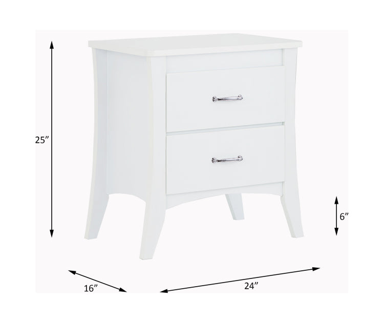 Babb White Finish Accent Table