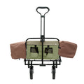 360Lbs Collapsible Foldable Wagon Cart With Strapping System ,Beach Wagon Utility Cart Utility Wagon Grocery Cart For Camping Shopping Sports Gardening Fishing Supports 3Pcs Plastic Liner Bag Green