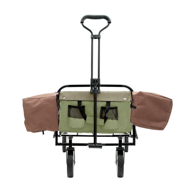 360Lbs Collapsible Foldable Wagon Cart With Strapping System ,Beach Wagon Utility Cart Utility Wagon Grocery Cart For Camping Shopping Sports Gardening Fishing Supports 3Pcs Plastic Liner Bag Green