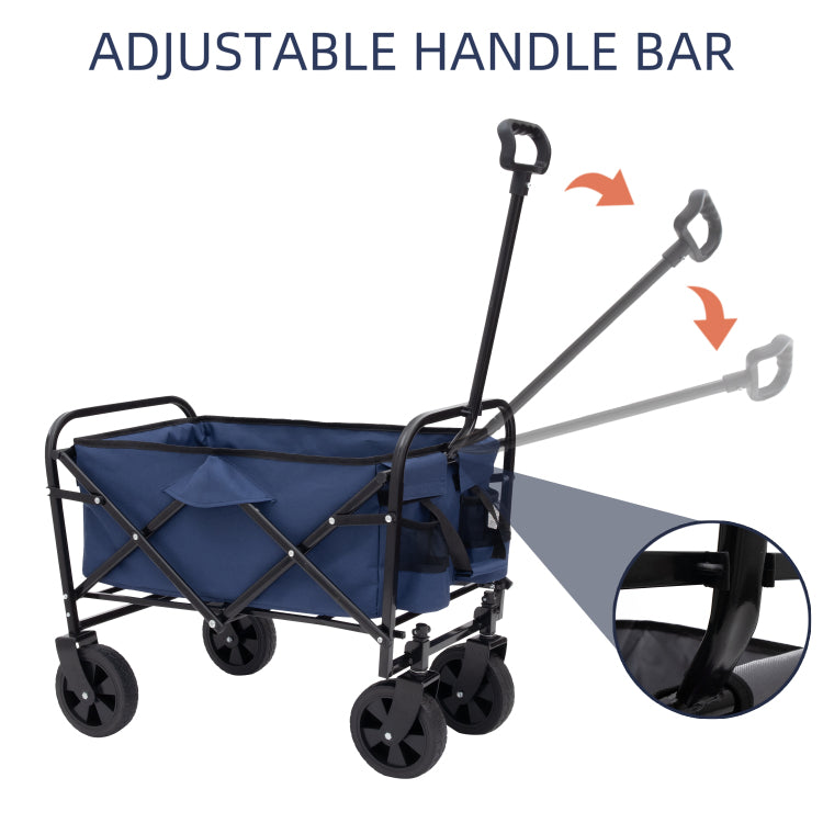 Minimeetall Multi Use Bag,Collapsible Foldable Wagon Cart Beach Wagon Heavy Duty Utility Cart Utility Wagon Grocery Cart For For Camping 3Pcs Plastic Liner Bag Cover , Dark Blue