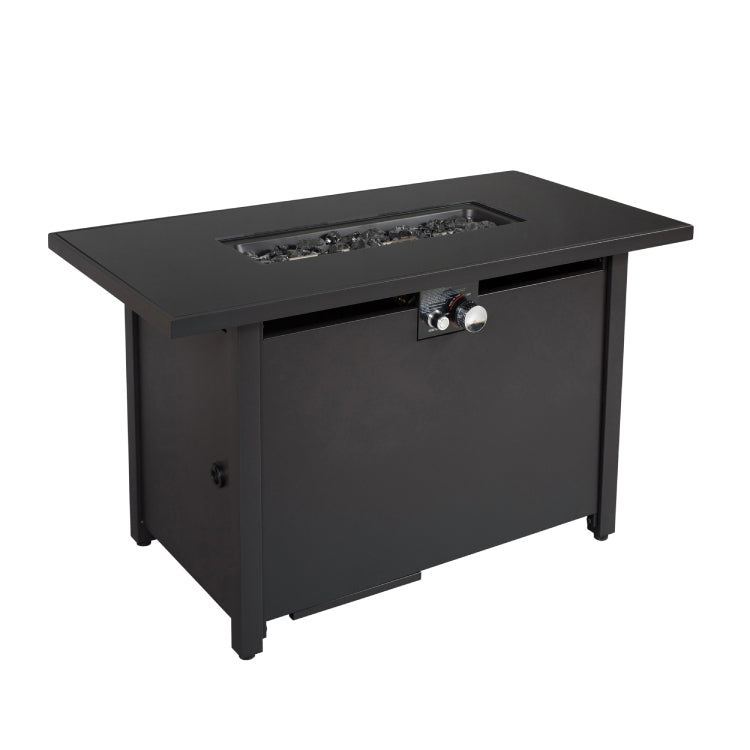 25'' H X 42'' W Steel Outdoor Fire Pit Table With Lid