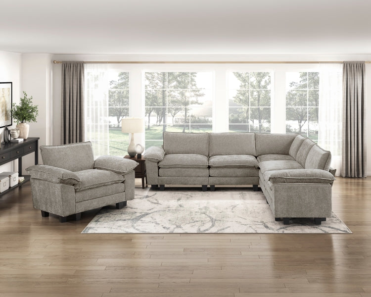 Modern Style Armless Chair Chenille Fabric Upholstery Contemporary Living Room Furniture 1Pc Durable Plywood Plush Comfort