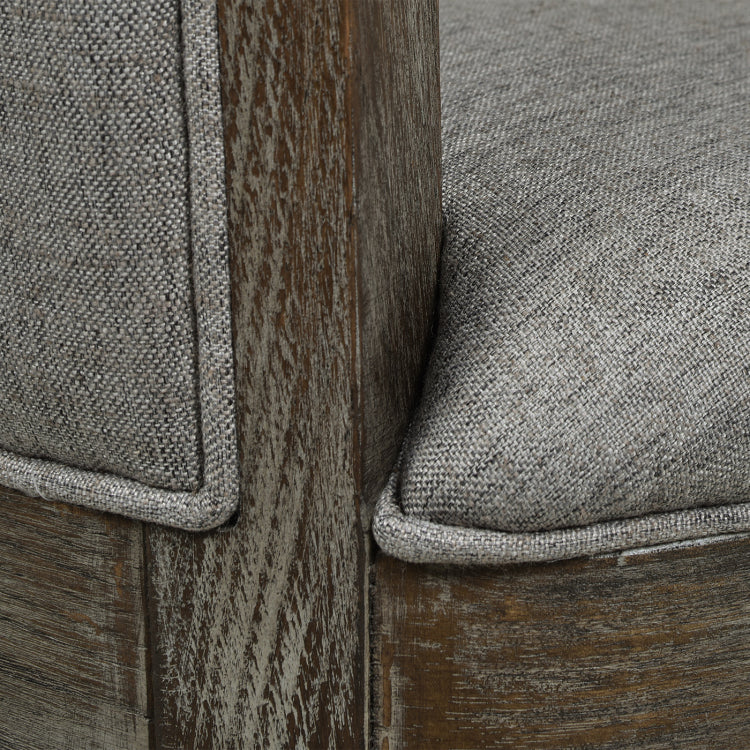Henry 27" Armless Swivel Counter Height Bar Stool, Heathered Grey Linen