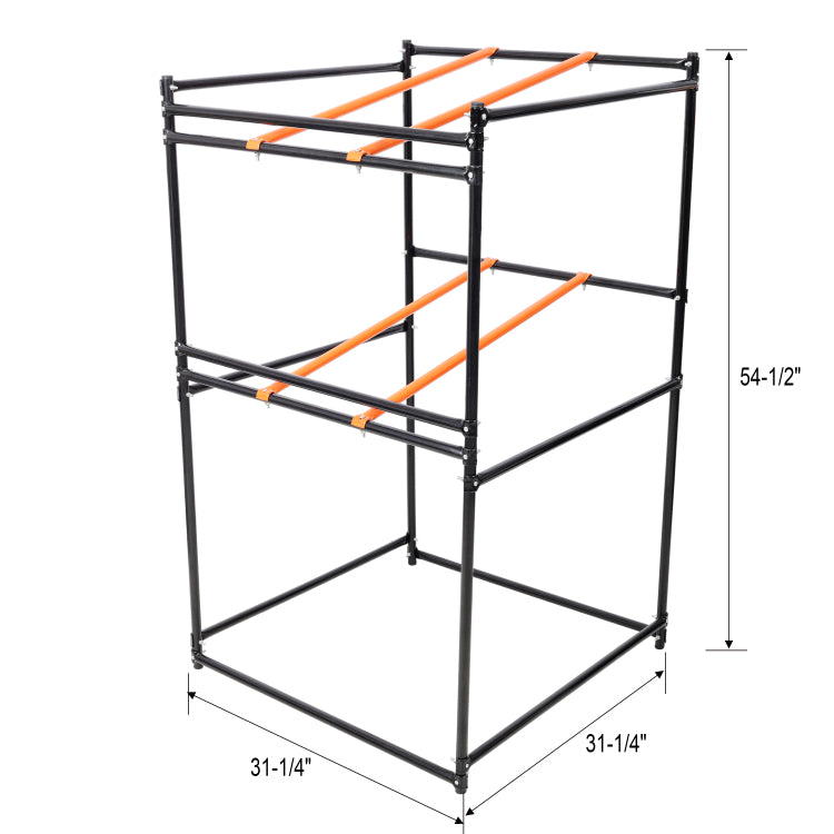 Lawn Mower Display And Storage Rack 3Pcs Lawn Mowers Storage 330Lb Load Capacity Black&Orange Color