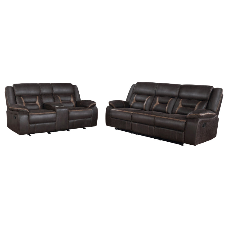 Brazelton Brown 2 Piece Pillow Top Arm Motion Living Room Set
