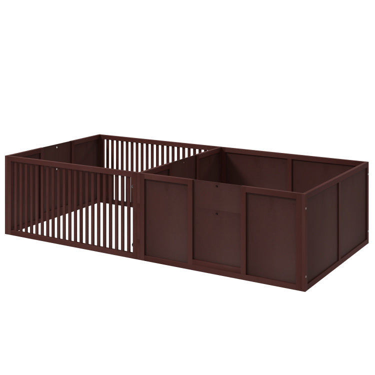 Pawhut Whelping Box For Dogs Built For Mother'S Comfort, Dog Whelping Pen With Removable Doors, Puppy Playpen For Indoors, Newborn Puppy Supplies & Essentials, 81" X 39" X 20", Coffee